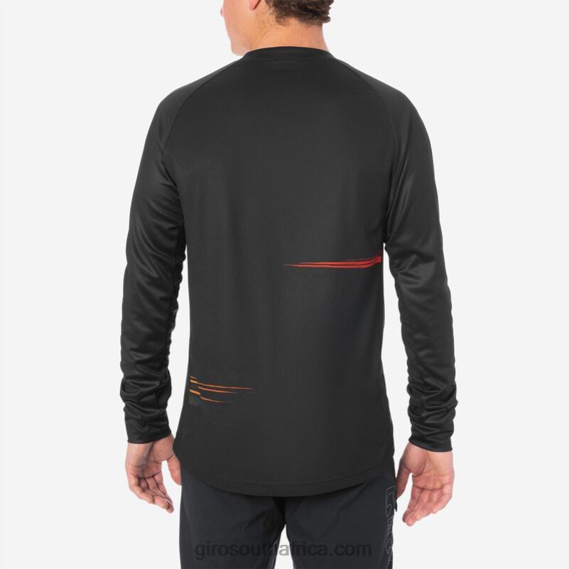 Black/Red Hypnotic 6H28D735 Men Giro Roust Ls Jersey