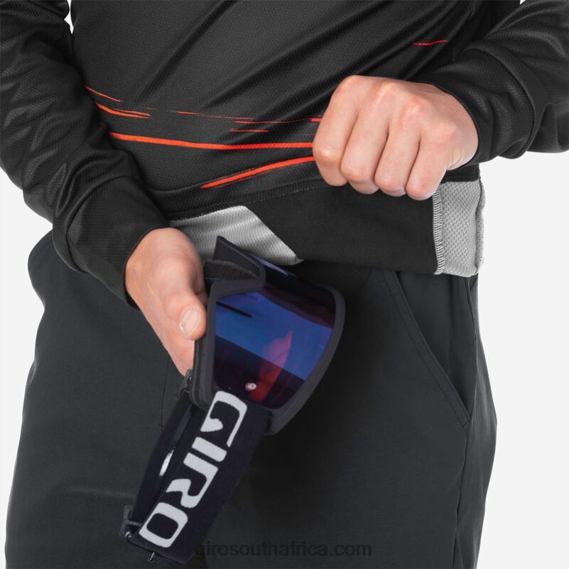 Black/Red Hypnotic 6H28D735 Men Giro Roust Ls Jersey