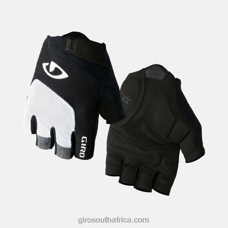 White/Black 6H28D777 Men Giro Bravo Gel Glove