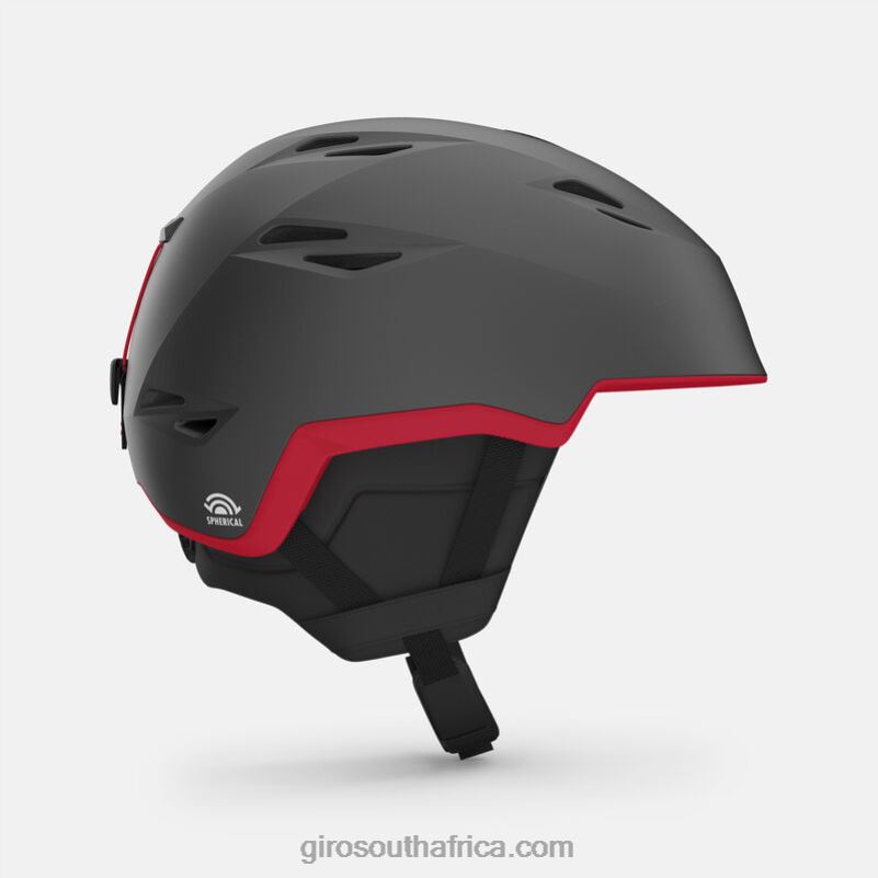 Matte Graphite/Red 6H28D351 Men Giro Grid Spherical Helmet