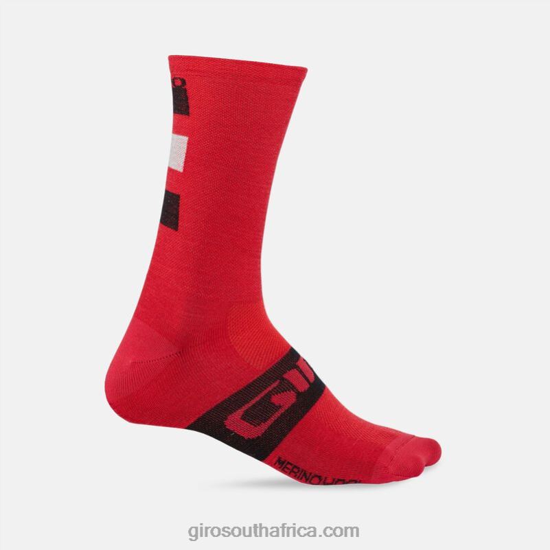 Dark Red/Black/Grey 6H28D903 Unisex Giro Seasonal Merino Wool Sock