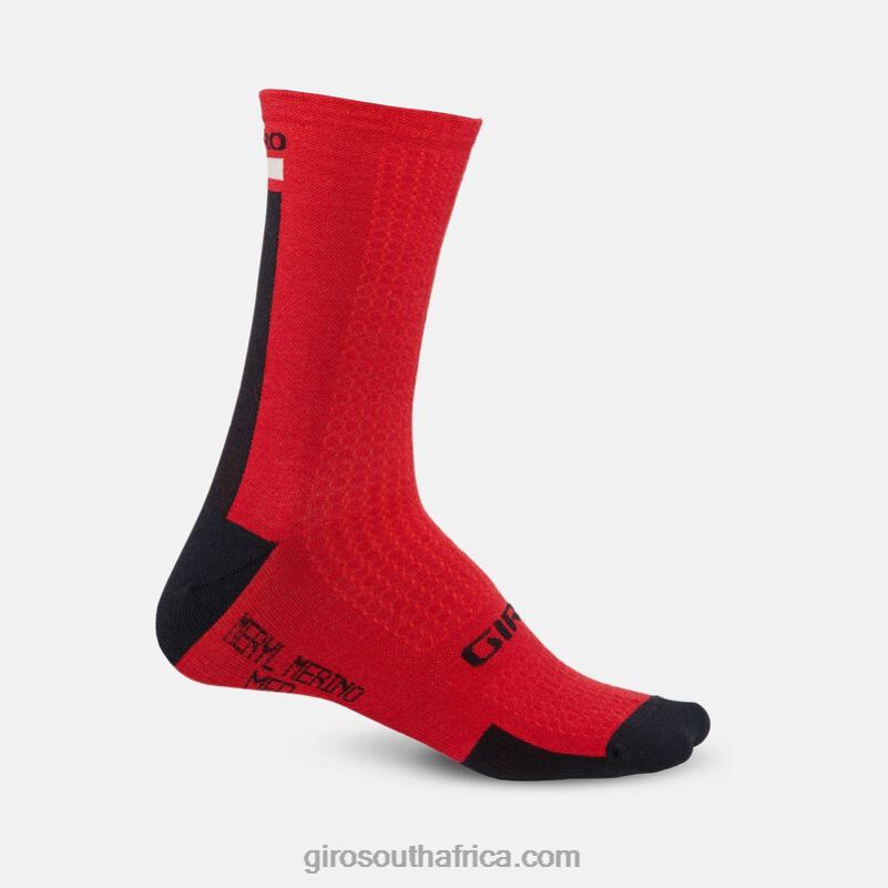 Dark Red/Black/Grey 6H28D912 Unisex Giro Hrc+ Merino Wool Sock