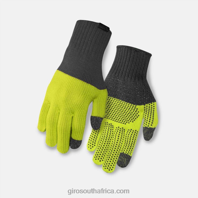 Grey/Lime 6H28D184 Unisex Giro Knit Merino Wool Glove