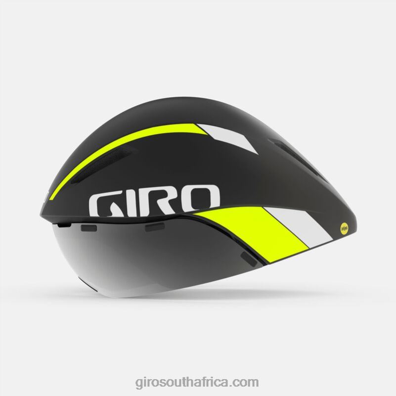 Matte Black Fade/Highlight Yellow 6H28D33 Unisex Giro Aerohead Mips Helmet